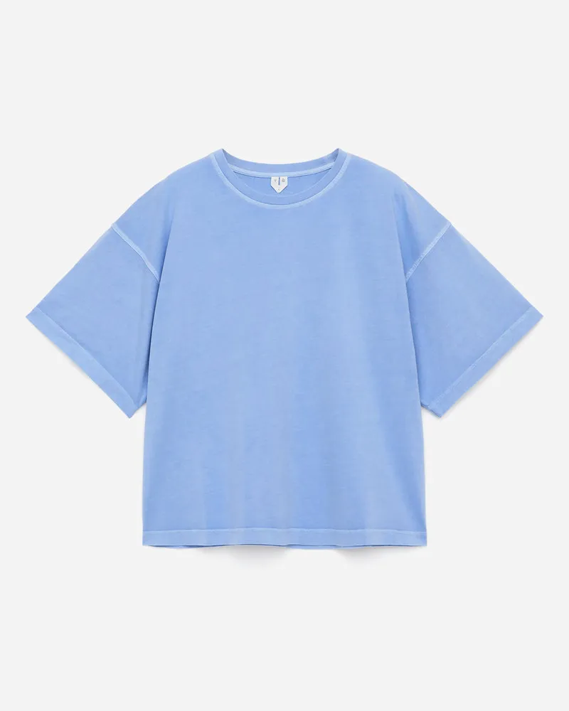 Arket T-Shirt Aus Baumwolle - Blau Hellblau