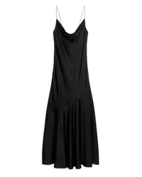 Arket Maxikleid aus Satin Schwarz