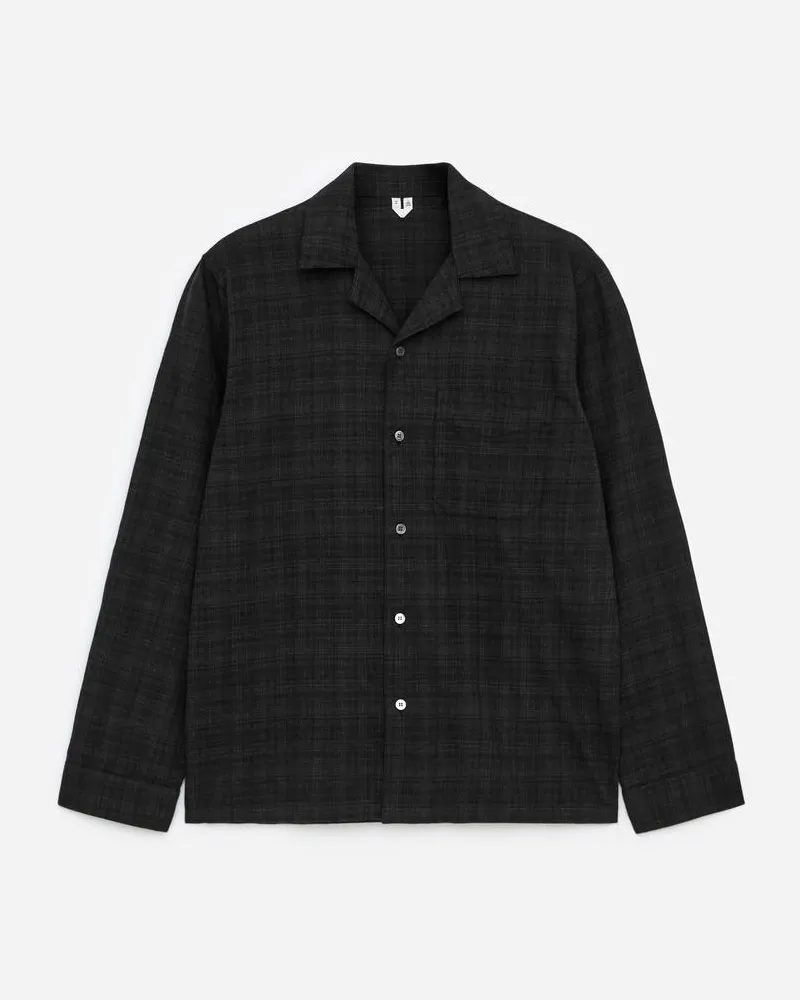 Arket Pyjamahemd Aus Flanell -Grau Grau