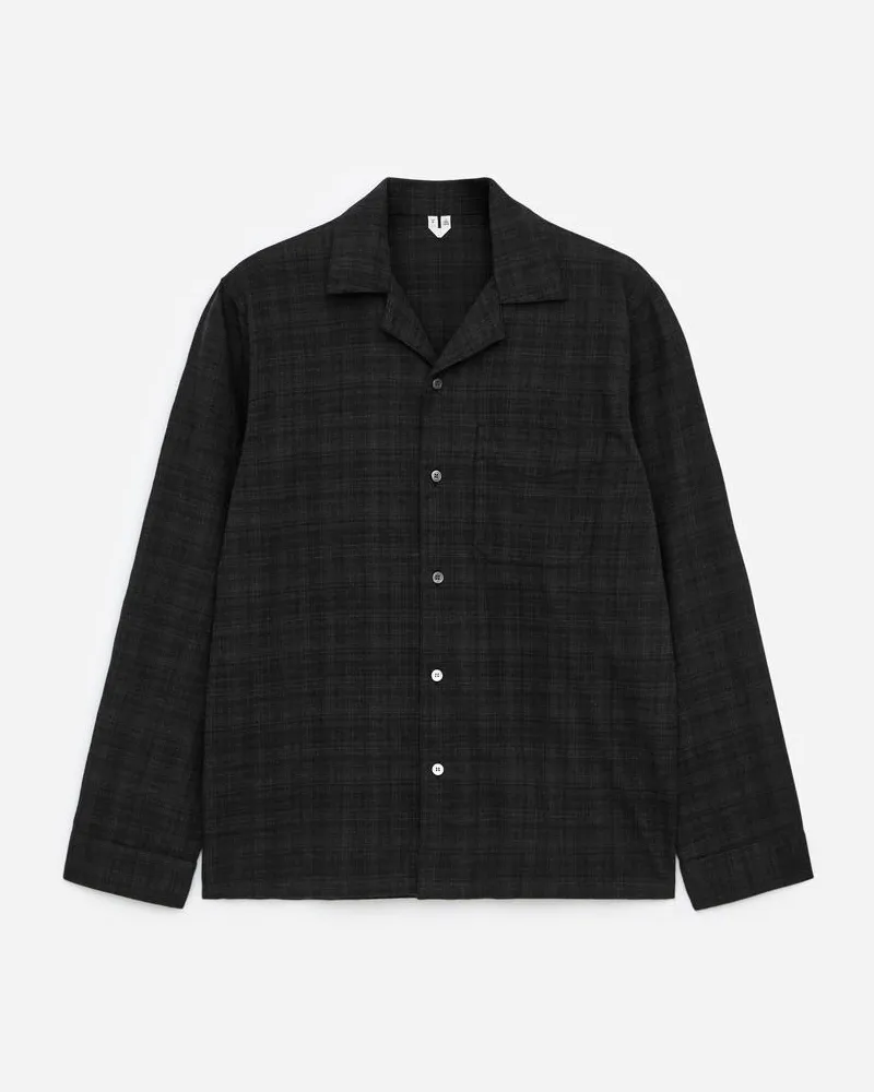Arket Pyjamahemd Aus Flanell -Grau Grau