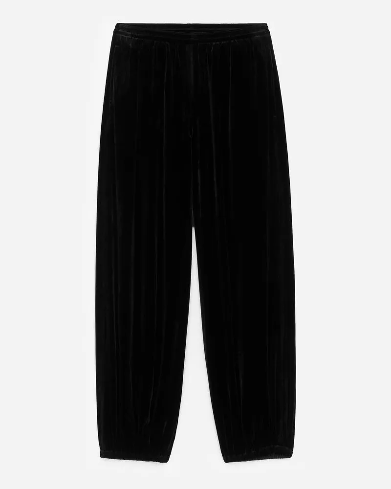Arket Fließende Samthose -Schwarz Schwarz