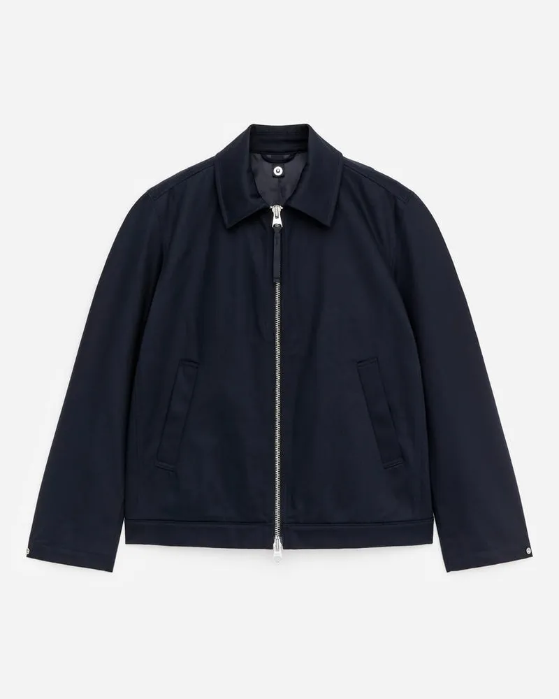 Arket Harrington-Jacke Aus Baumwolle -Blau Blau
