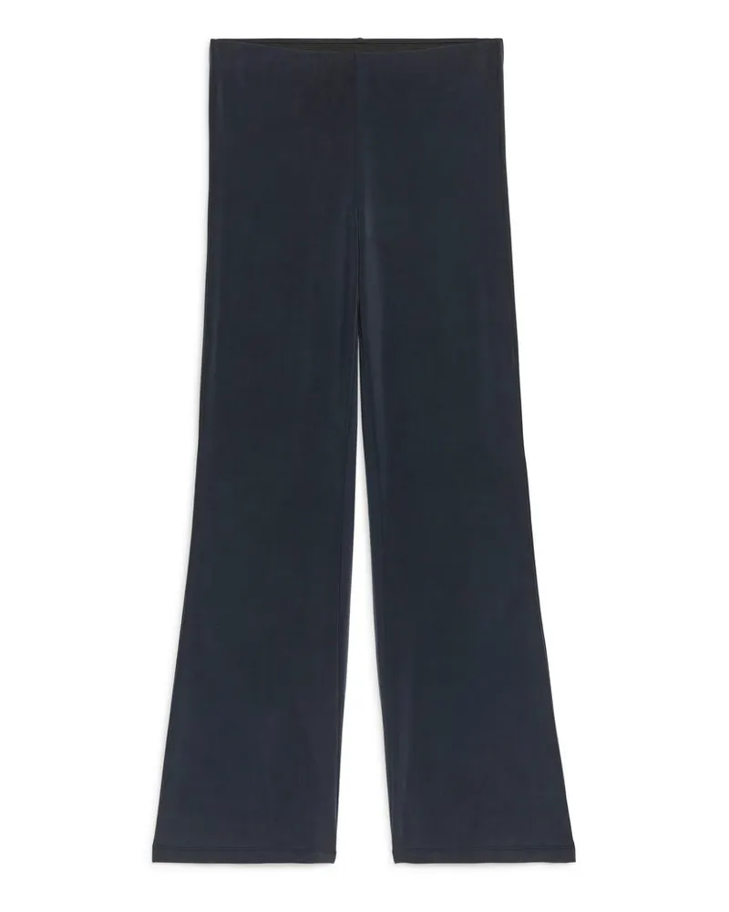 Arket Ausgestellte Cupro-Hose - Blau Dunkelblau