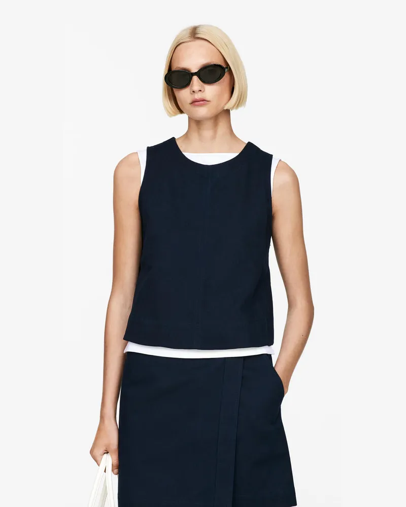 Arket Weste Mit Bindedetail -Blau Blau
