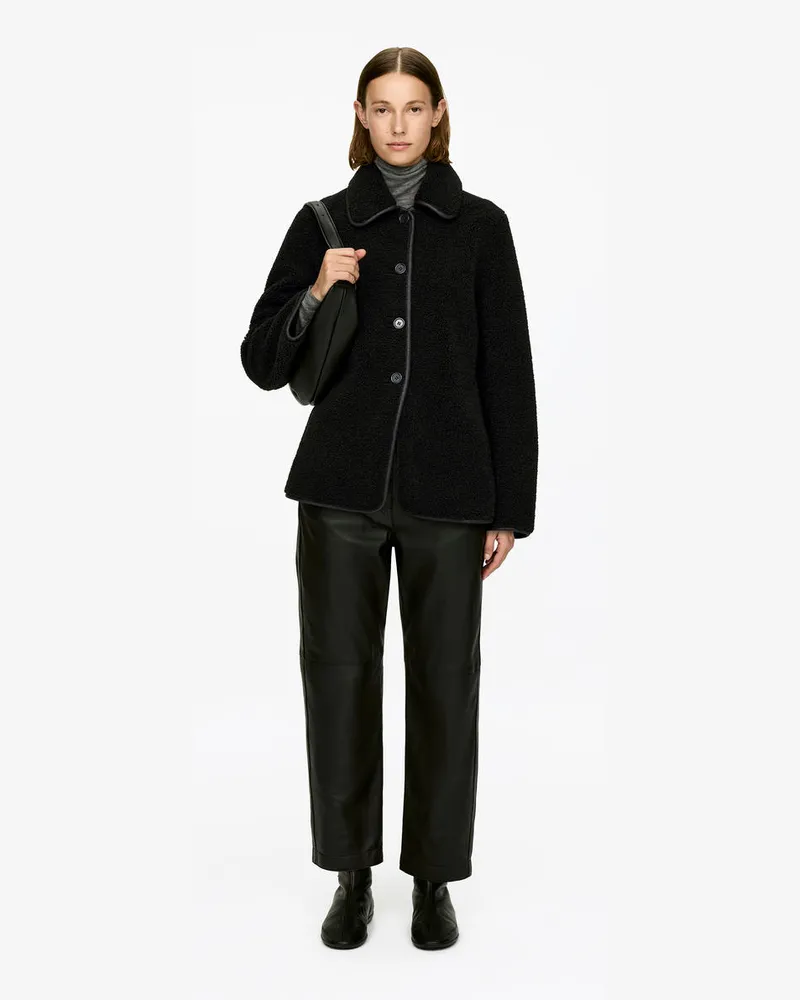 Arket Teddyjacke -Schwarz Schwarz