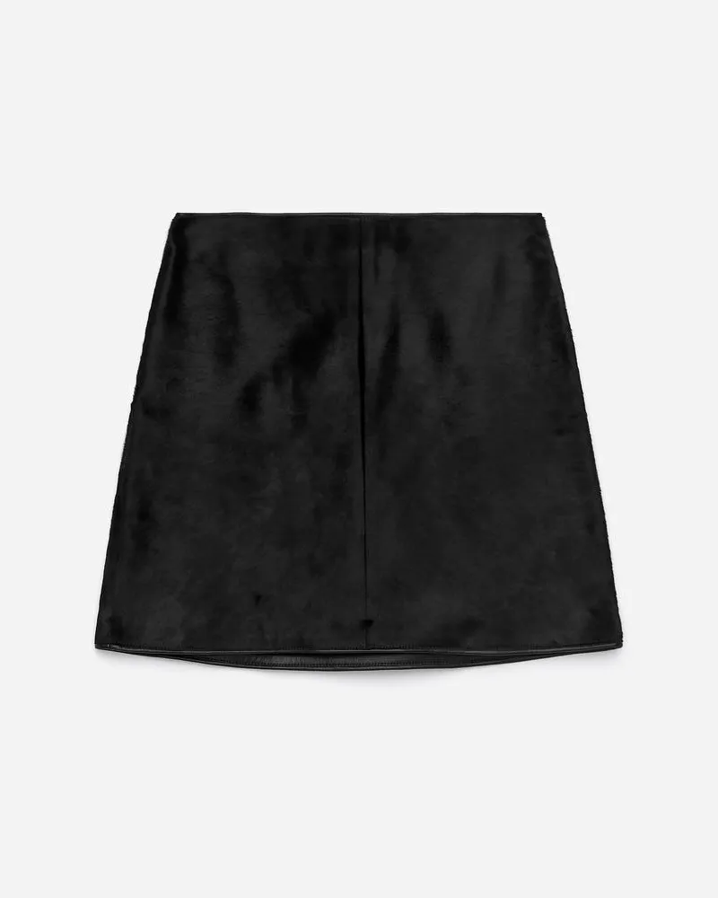 Arket Minirock In Ponyhaaroptik -Schwarz Schwarz