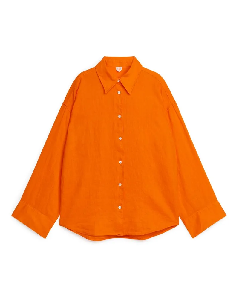 Arket Leinenhemd - Orange Orange