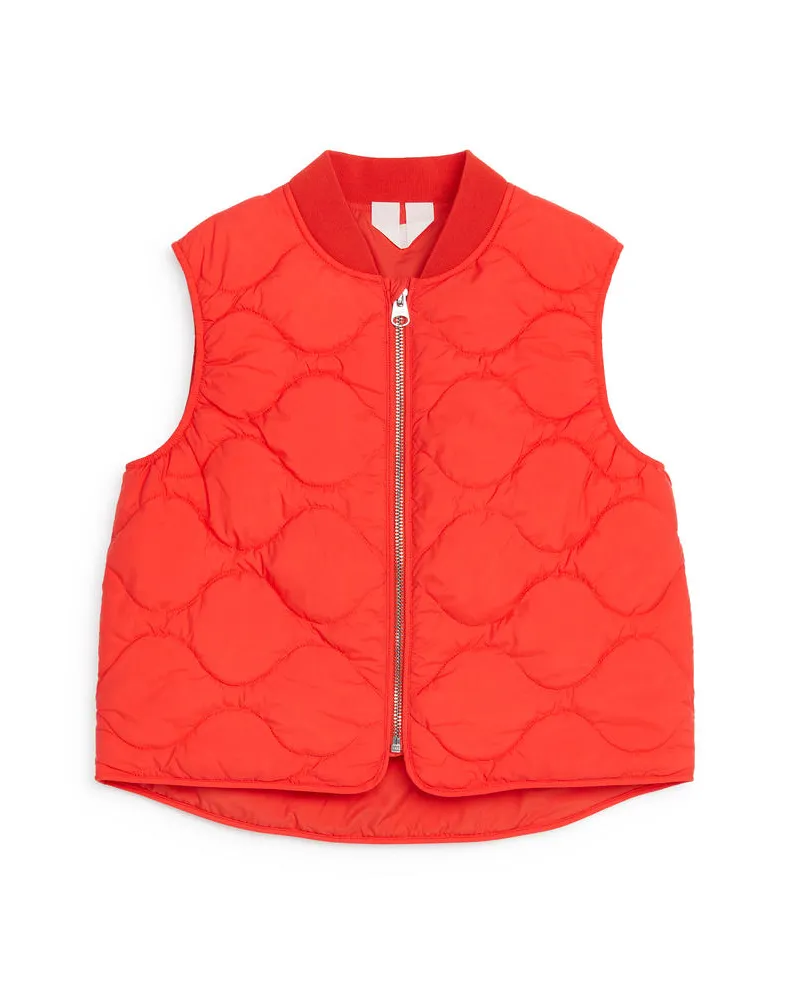 Arket Steppweste - Beige|Rot|Mehrfarbig Knallrot