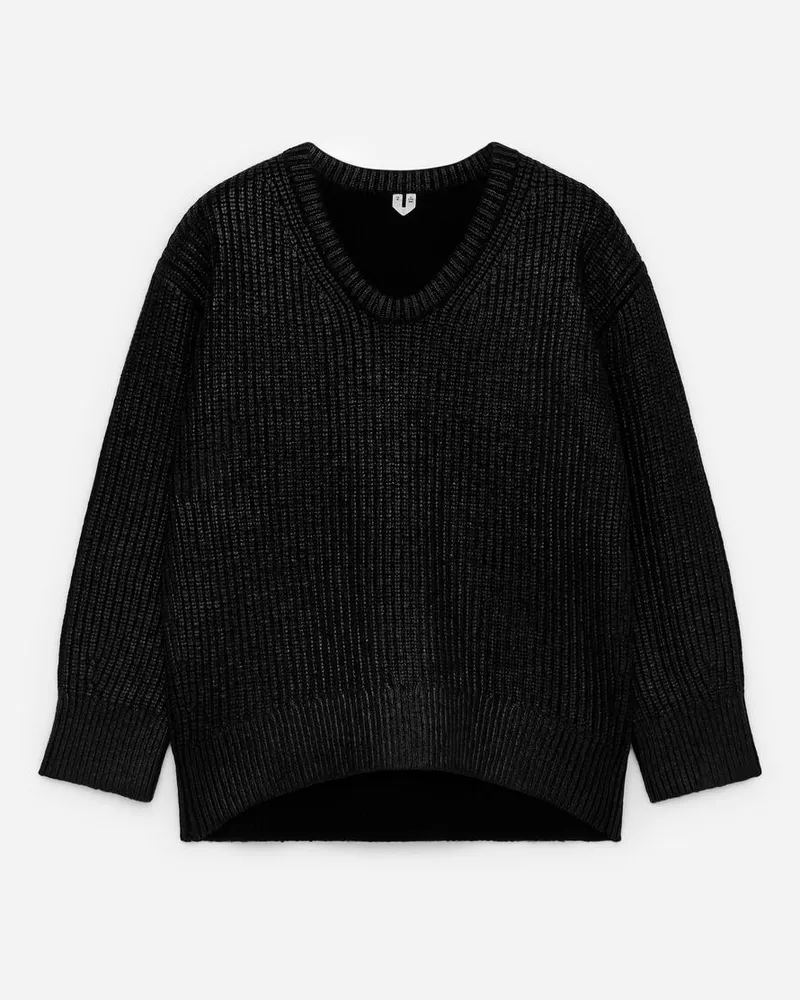 Arket Beschichteter Wollpullover -Schwarz Schwarz