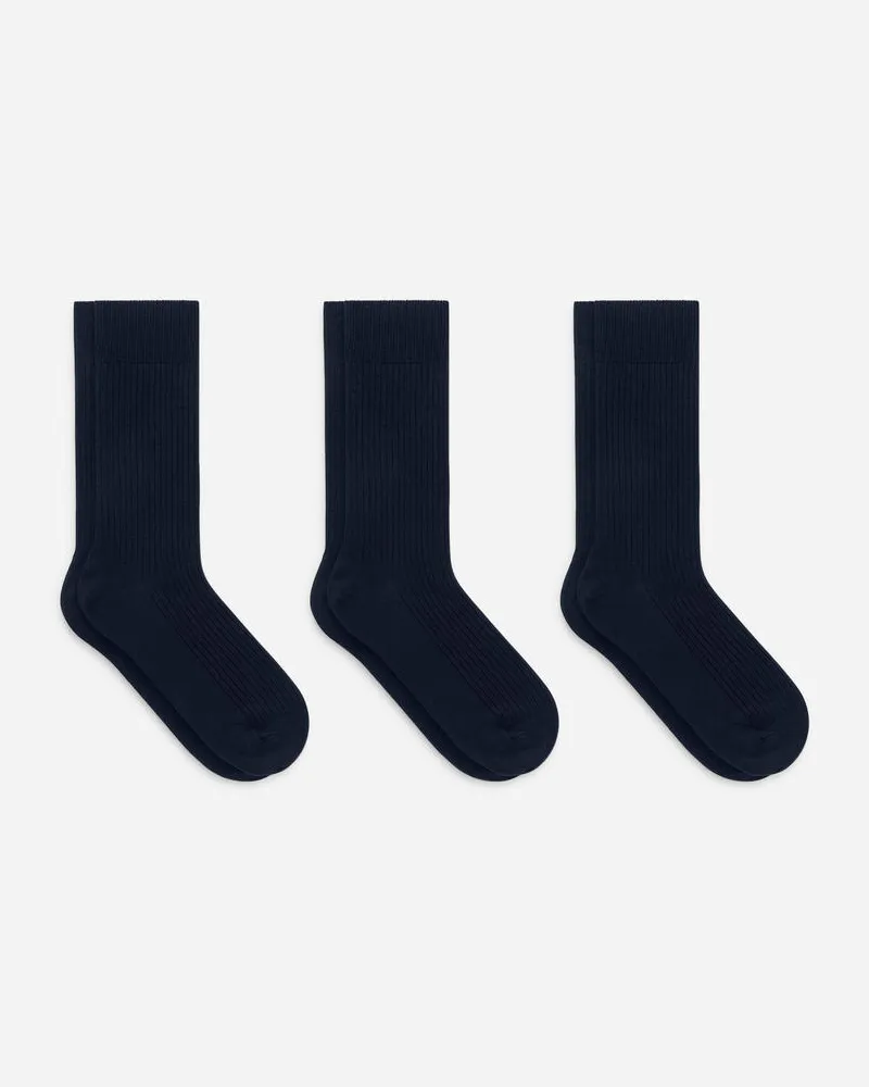 Arket Gerippte Socken Aus Supima-Baumwolle, 3Er-Pack - Blau Blau
