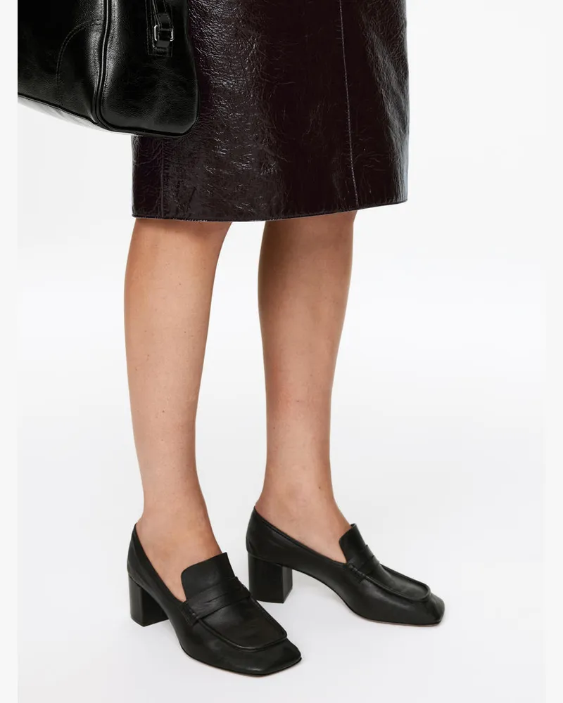Arket Lederloafer Mit Absatz -Schwarz Schwarz