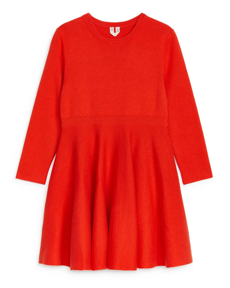 Arket Strickkleid Aus Baumwolle Und Wolle - Rot Knallrot
