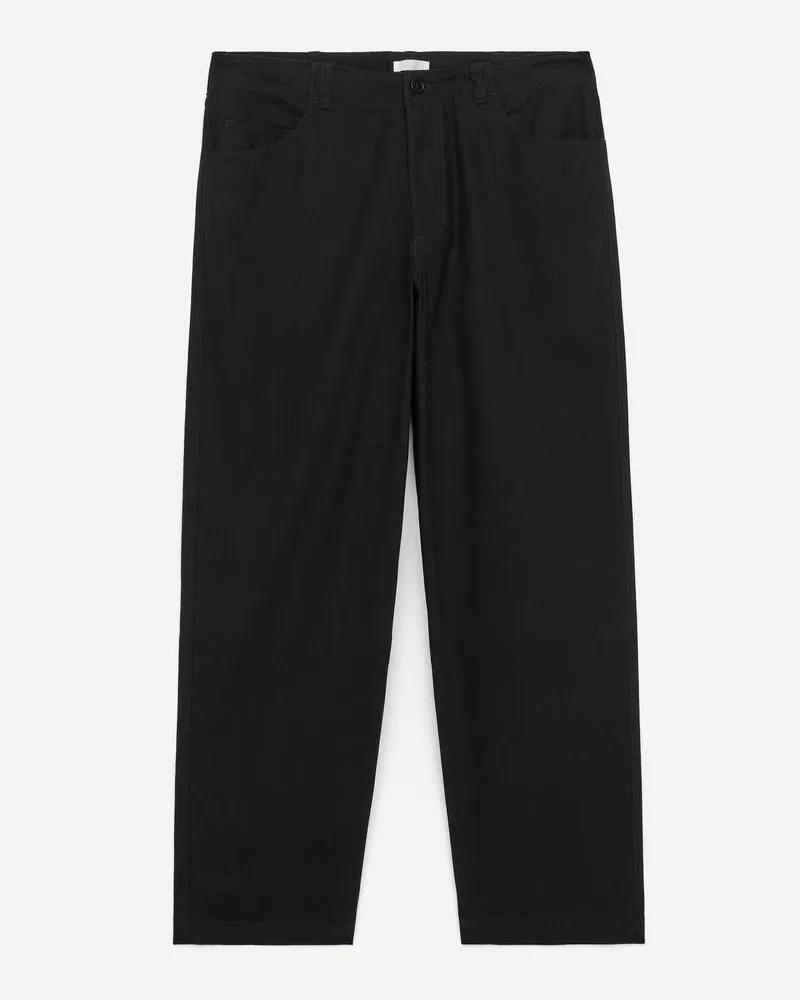 Arket Gerade Geschnittene Chino Aus Baumwolle -Schwarz Schwarz
