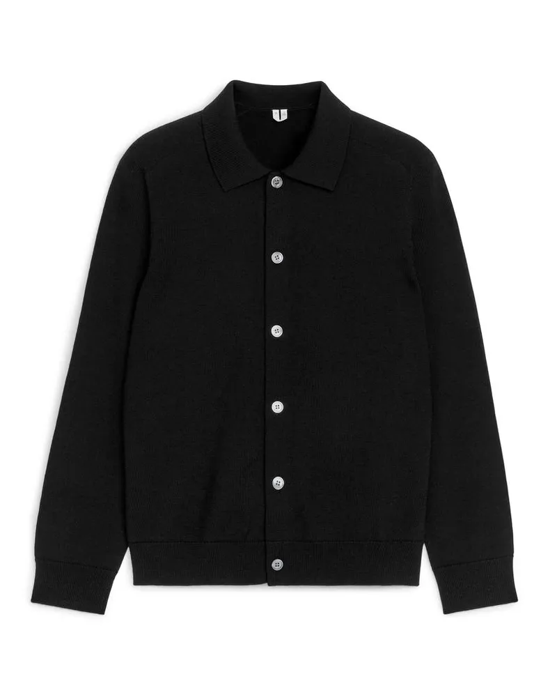 Arket Strickjacke Aus Wolle -Schwarz Schwarz