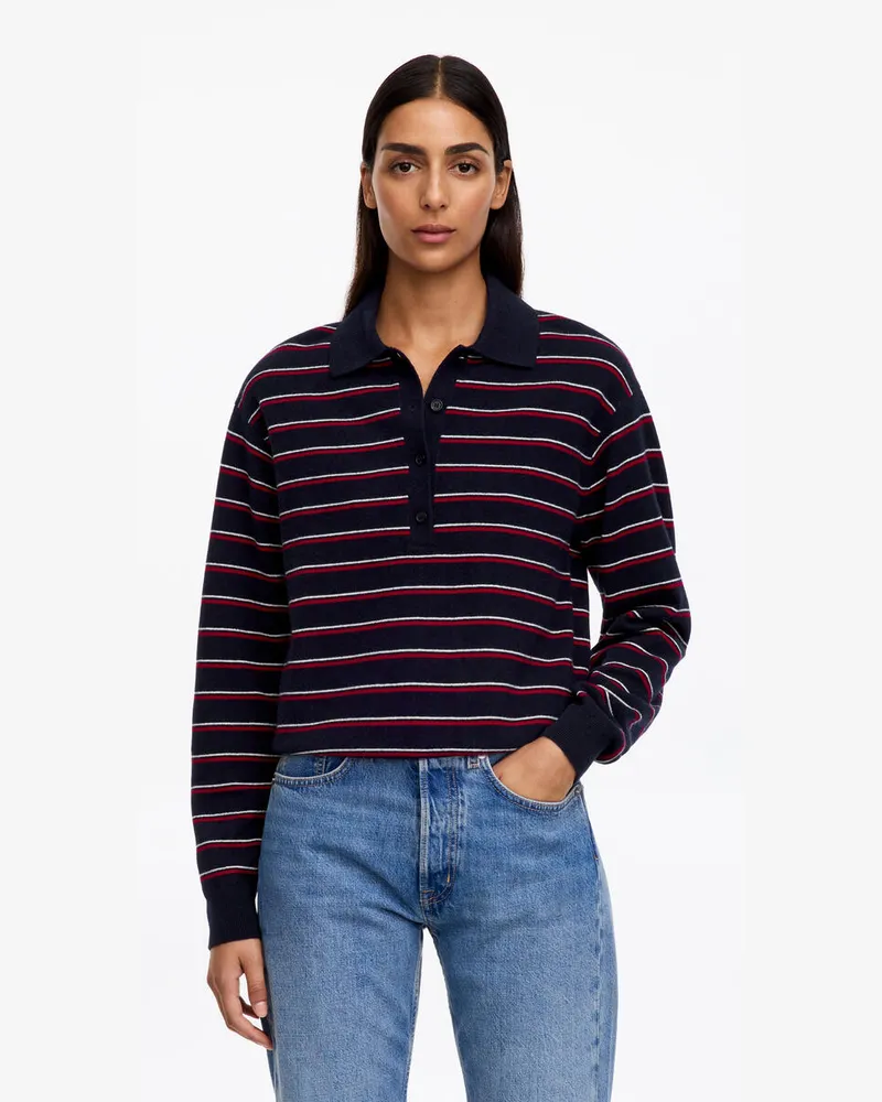 Arket Polopullover Aus Weicher Merinowolle -Blau Blau