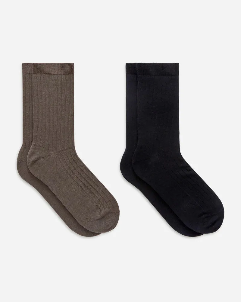 Arket Socken Aus Seidenmischung 2er-Set -Blau Blau