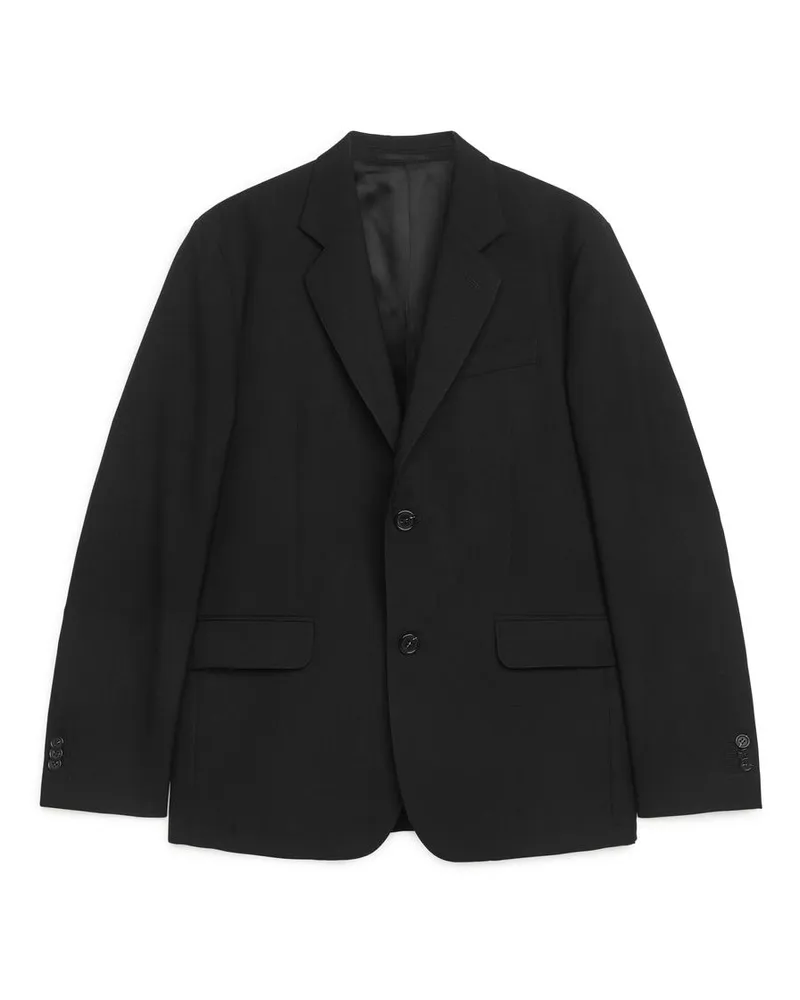 Arket Moderner Hopsack Blazer - Schwarz Schwarz