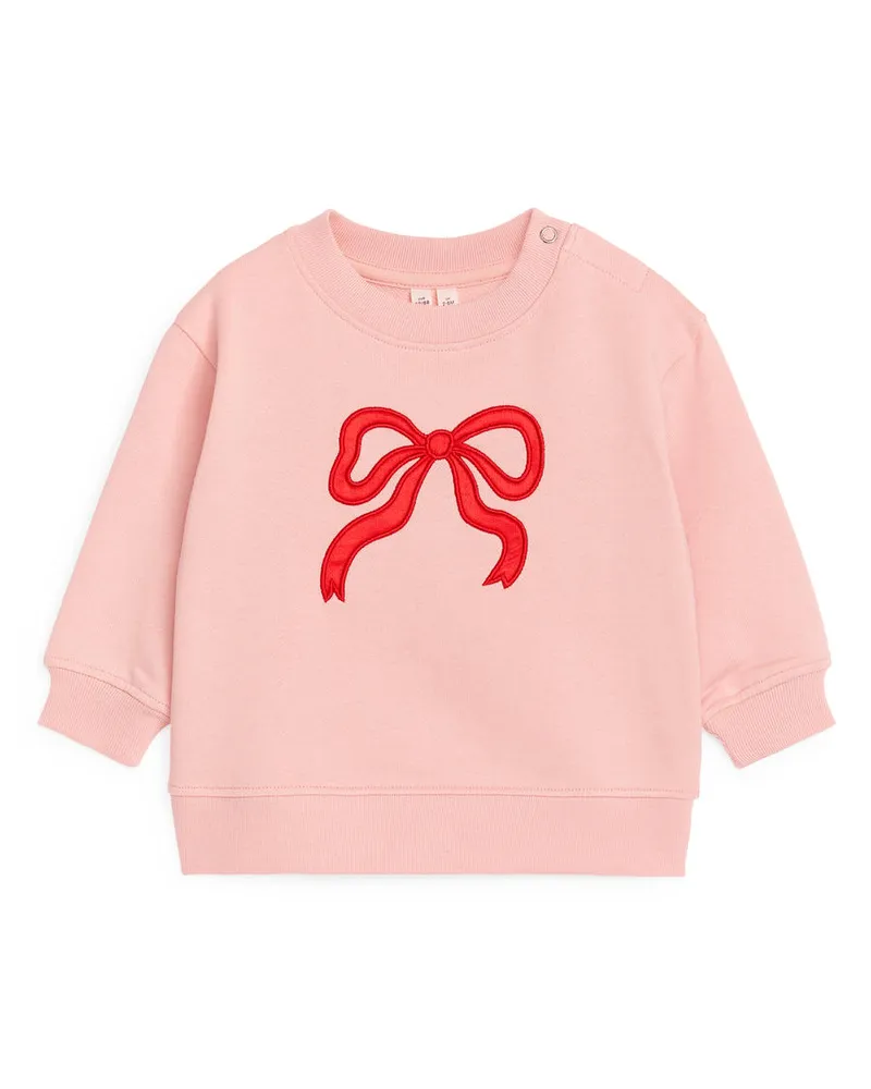 Arket Baumwoll-Sweatshirt Mit Stickerei - Rosa Rosa