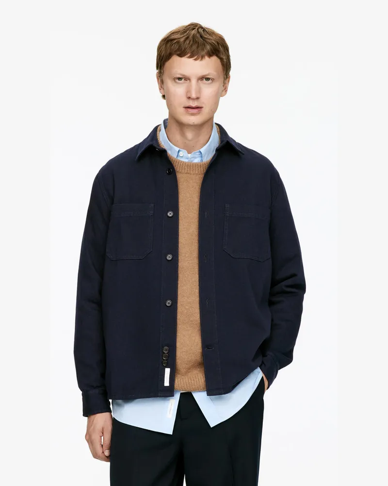 Arket Overshirt Aus Baumwoll-Twill -Blau Blau