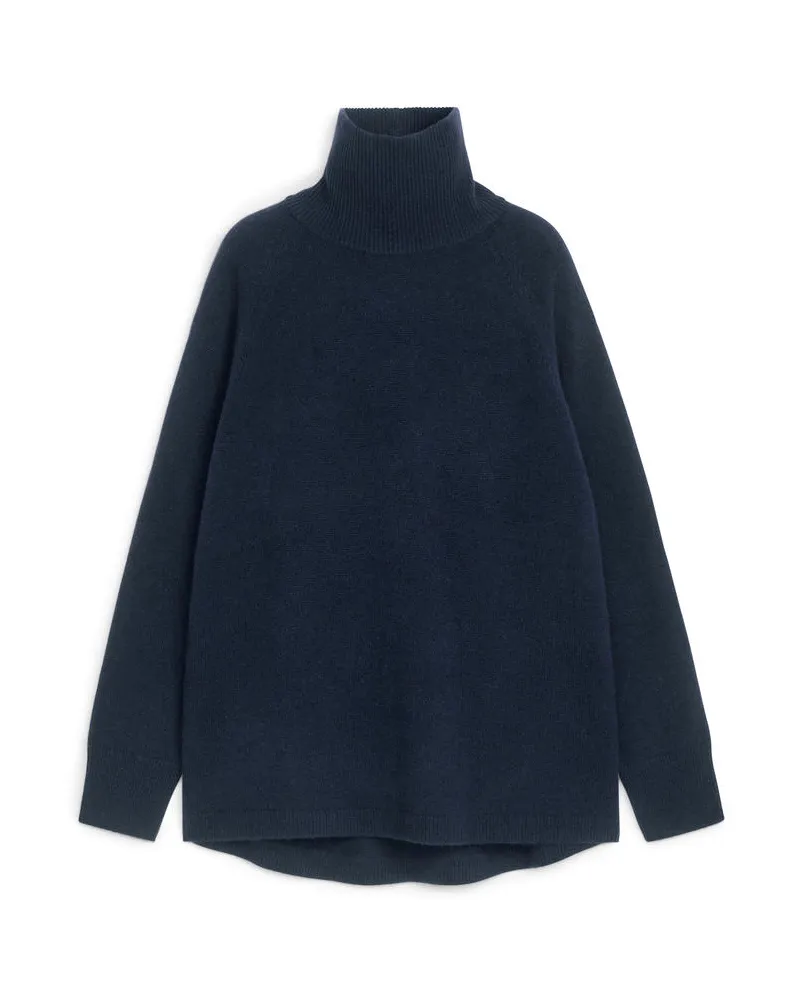 Arket Rollkragenpullover Aus Kaschmir Und Wolle - Blau Dunkelblau