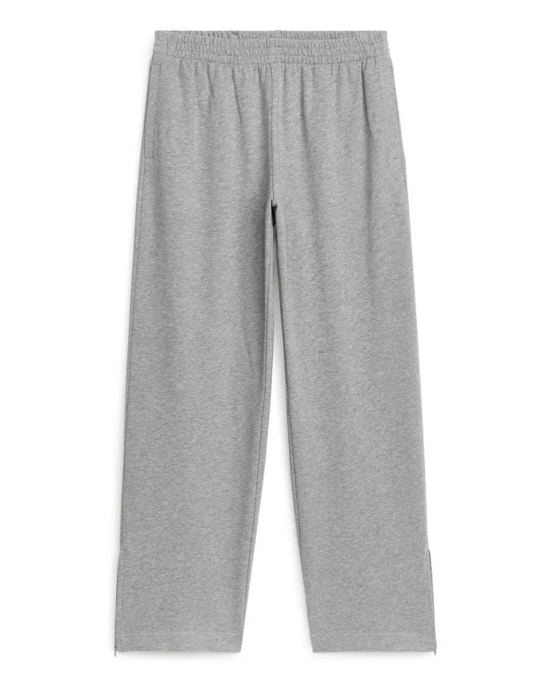 Arket Weite, Geschlitzte Jogginghose - Grau Graumeliert