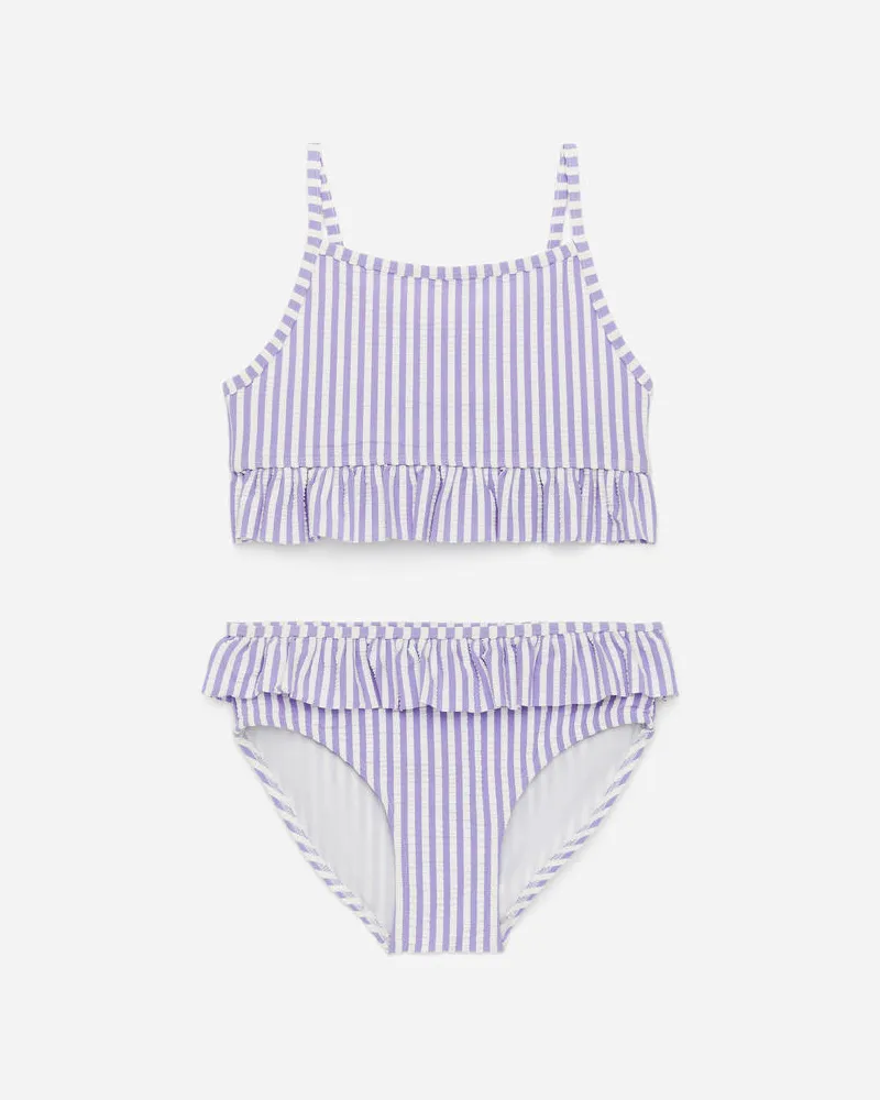 Arket Seersucker-Bikini Mit Rüschen -Lila Lila