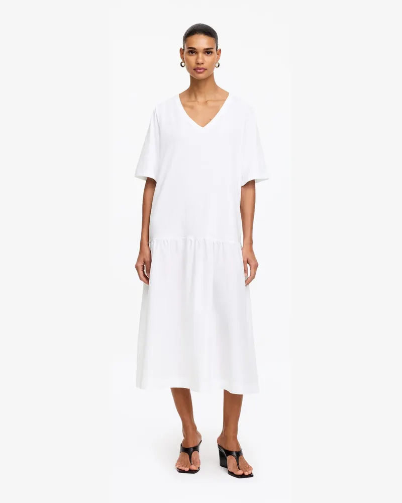 Arket Midikleid Mit V-Ausschnitt -Weiß Weiß