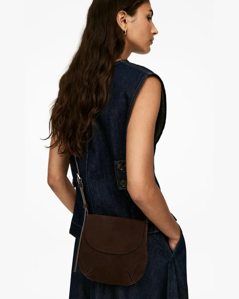 Arket Umhängetasche Aus Veloursleder -Braun Braun