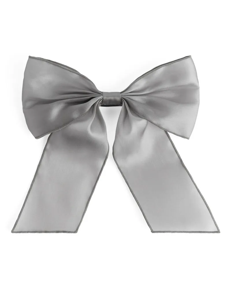 Arket Schleife Aus Seidenorganza - Grau Grau