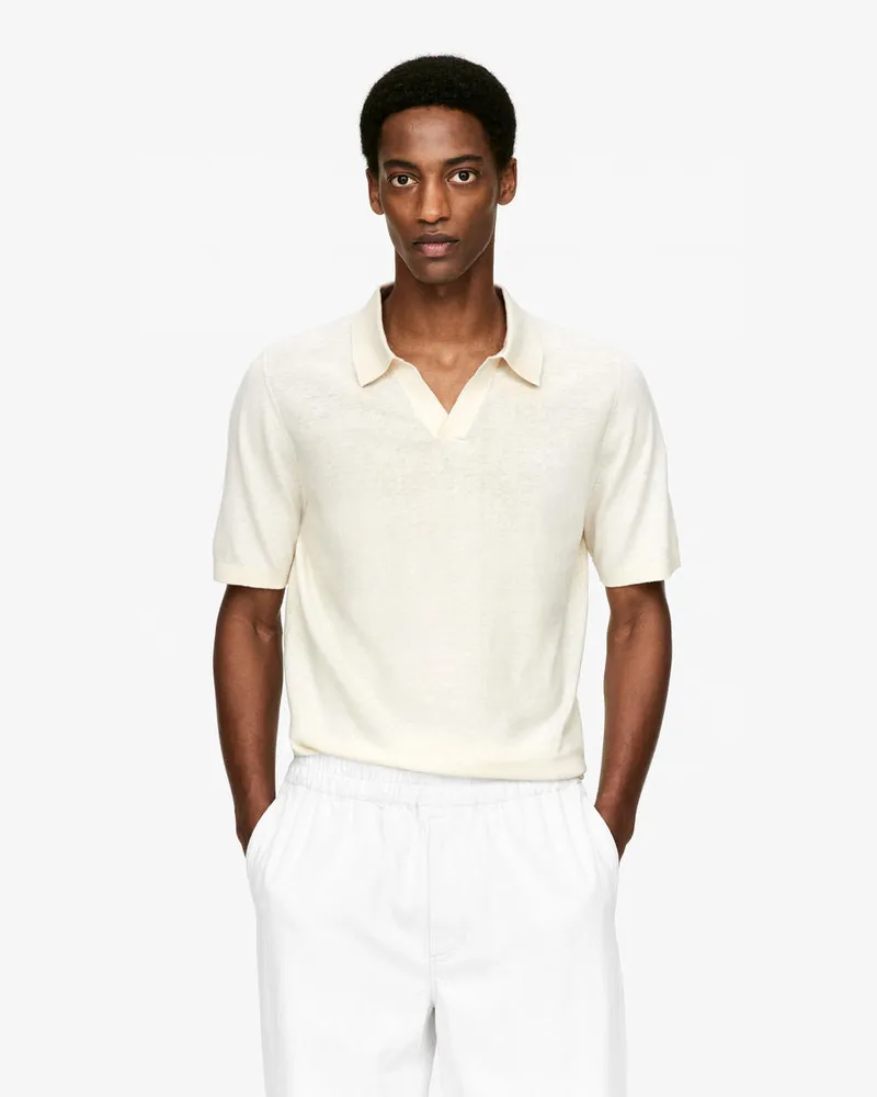 Arket Poloshirt Aus Baumwoll-Leinen -Beige Beige