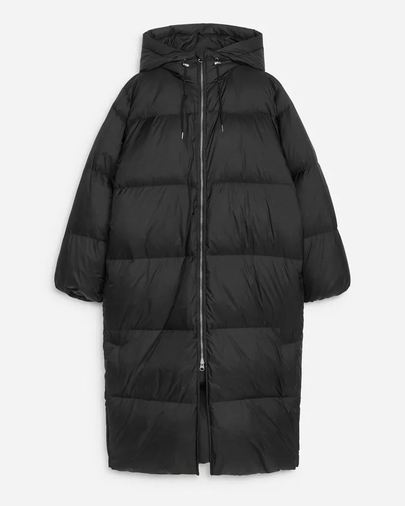 Arket Langer Upcycled Down™ Mantel -Schwarz Schwarz