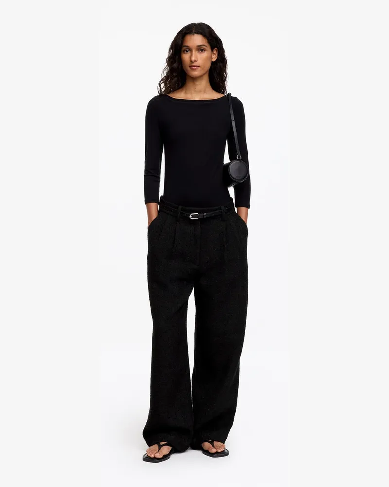 Arket Hose Aus Bouclé-Wollmischung -Schwarz Schwarz