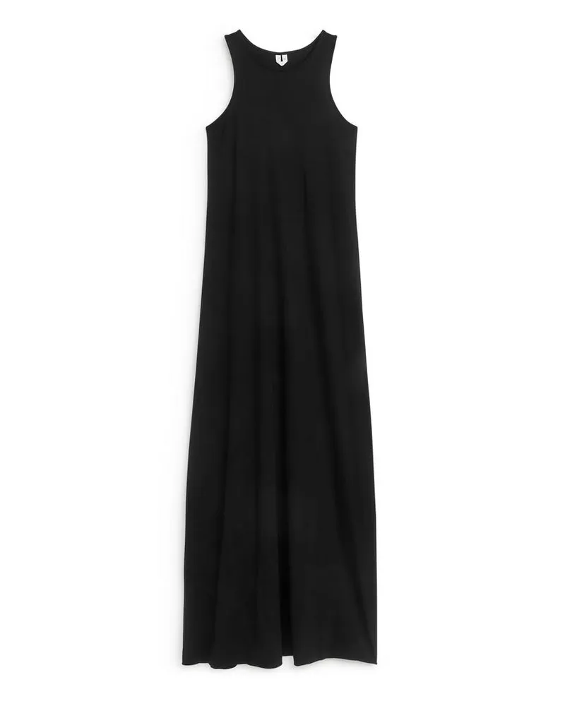 Arket A-Linien-Kleid Mit Racerback - Schwarz Schwarz