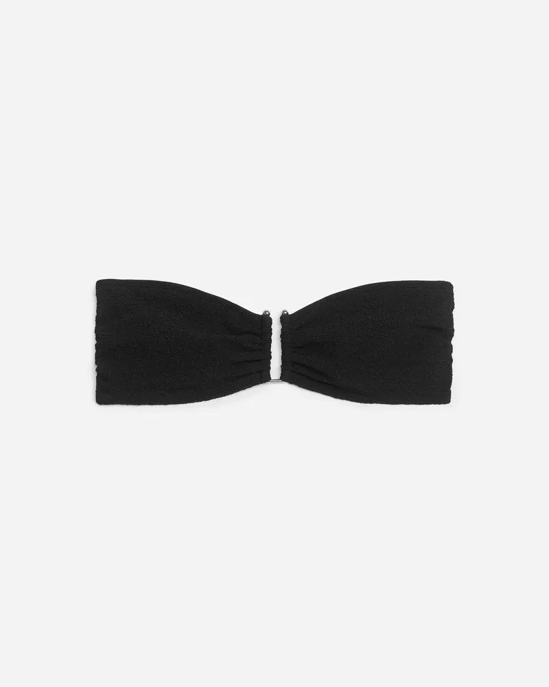 Arket Texturiertes Bandeau-Bikinioberteil - Schwarz Schwarz