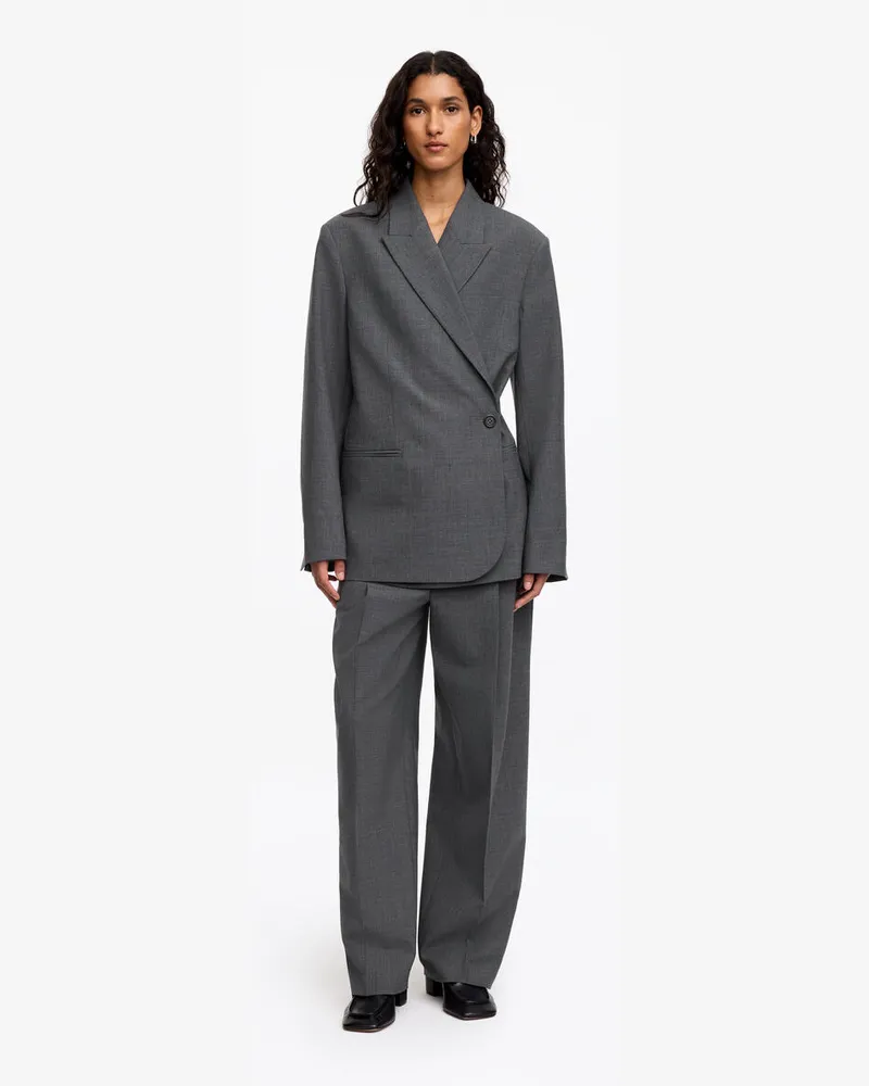 Arket Blazer Aus Wollmischung -Grau Grau