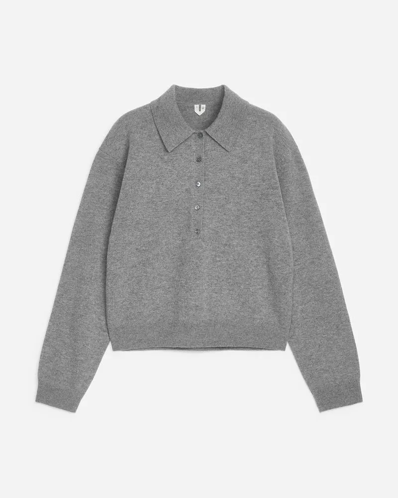 Arket Polopullover Aus Wolle - Grau Grau
