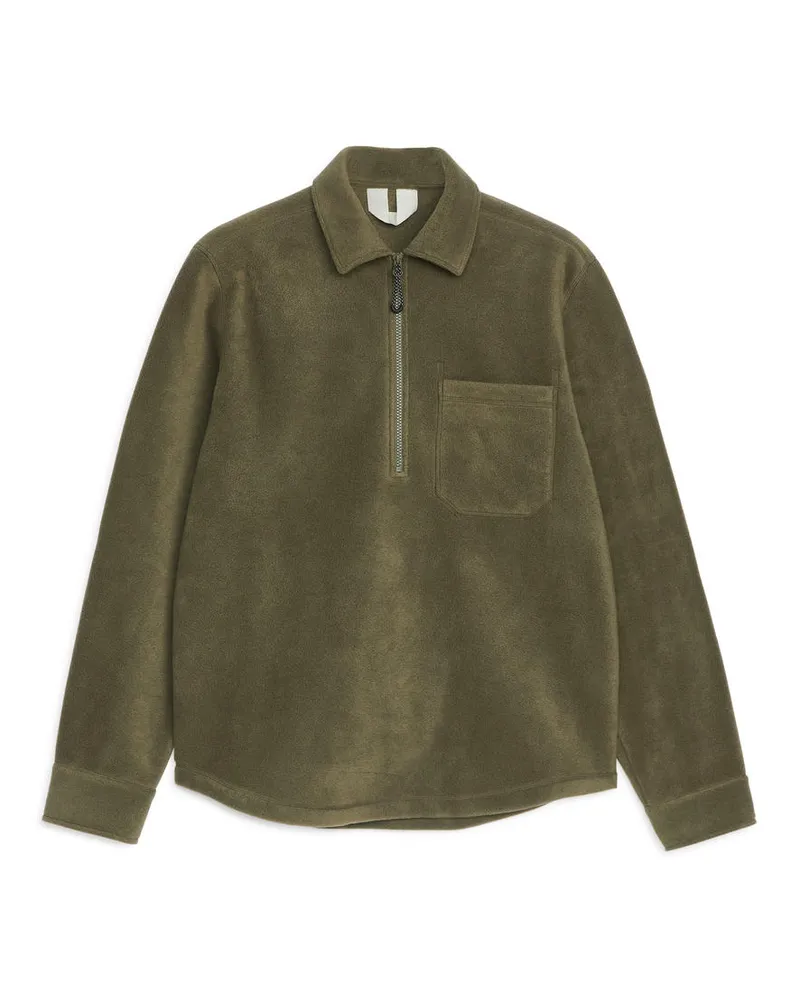 Arket Fleece-Hemd Von Active - Grün Khaki