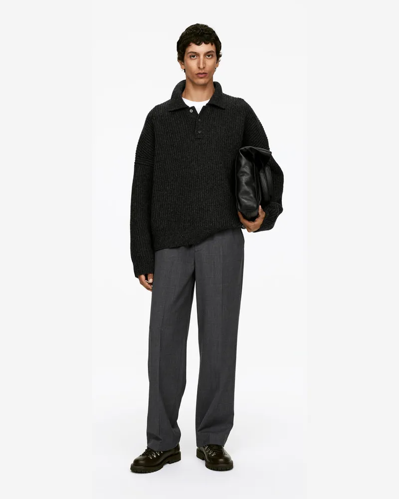 Arket Wollhose Mit Kordelzug -Grau Grau