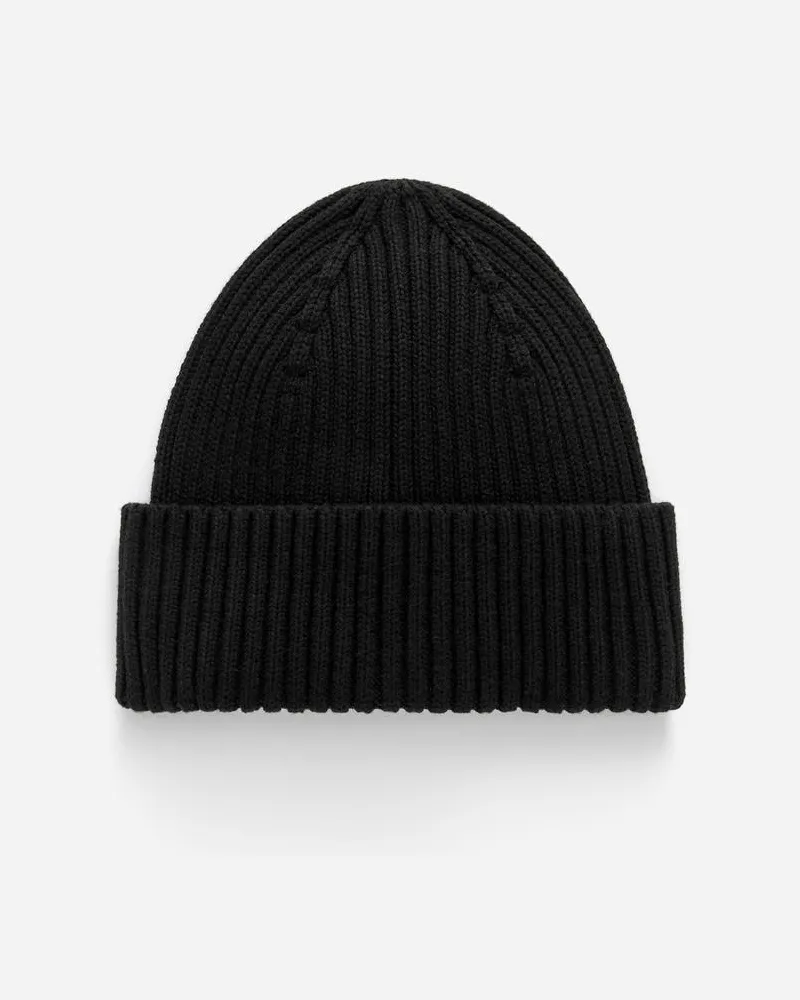 Arket Rippstrickmütze -Schwarz Schwarz