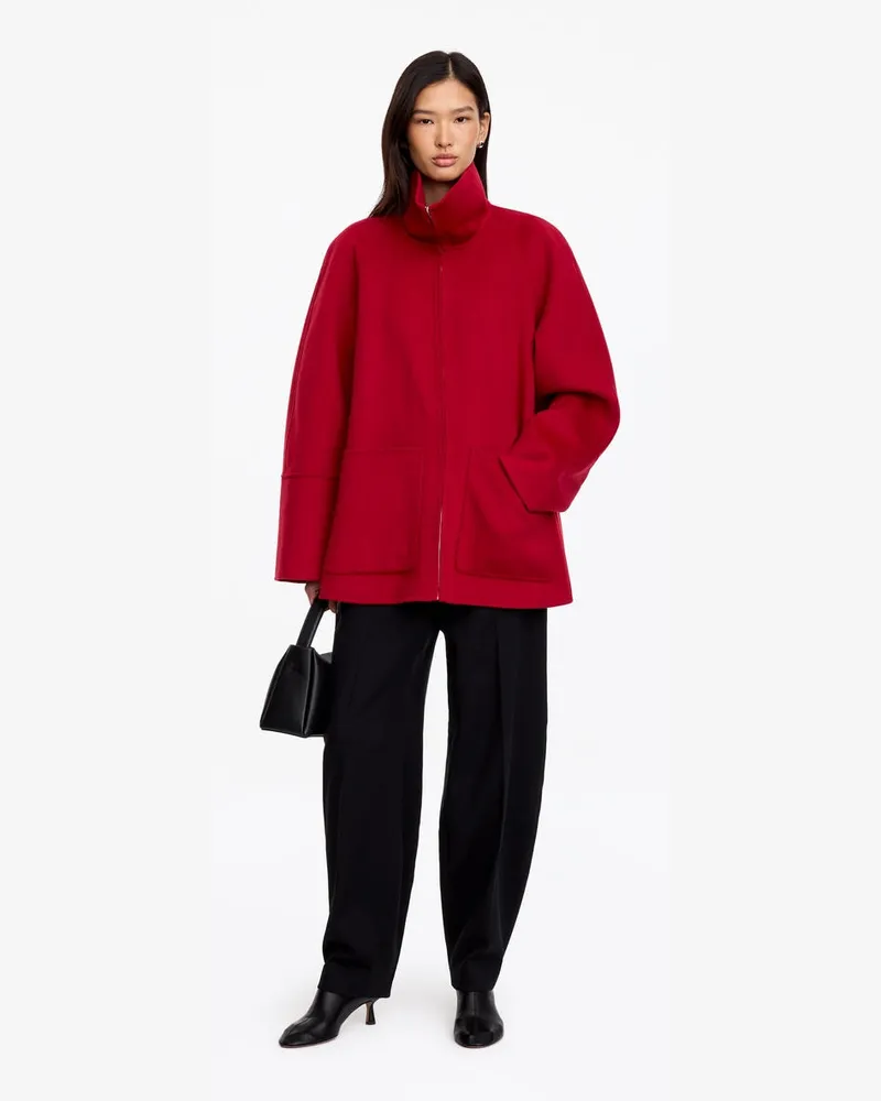 Arket Doubleface-Jacke Aus Wollmischung -Rot Rot