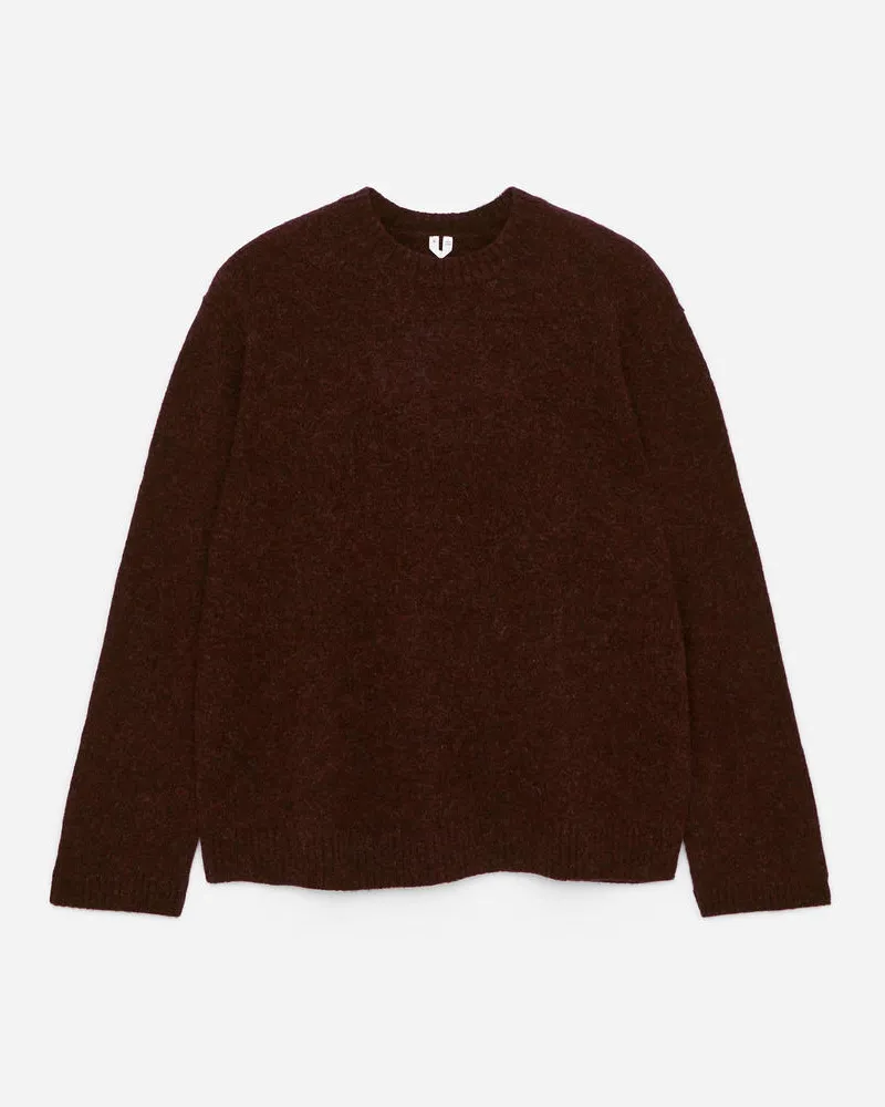 Arket Wollpullover Mit Rundhalsausschnitt - Rot Weinrot