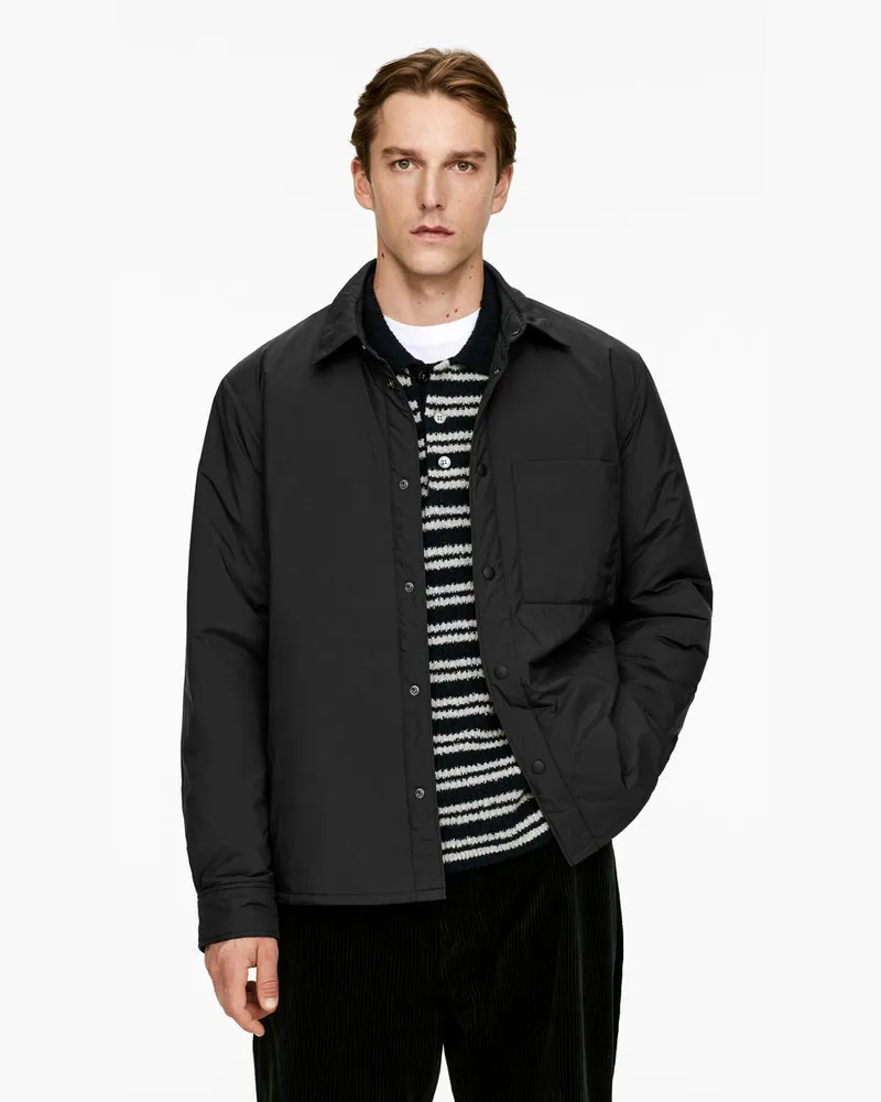 Arket Leicht Gefüttertes Overshirt -Schwarz Schwarz