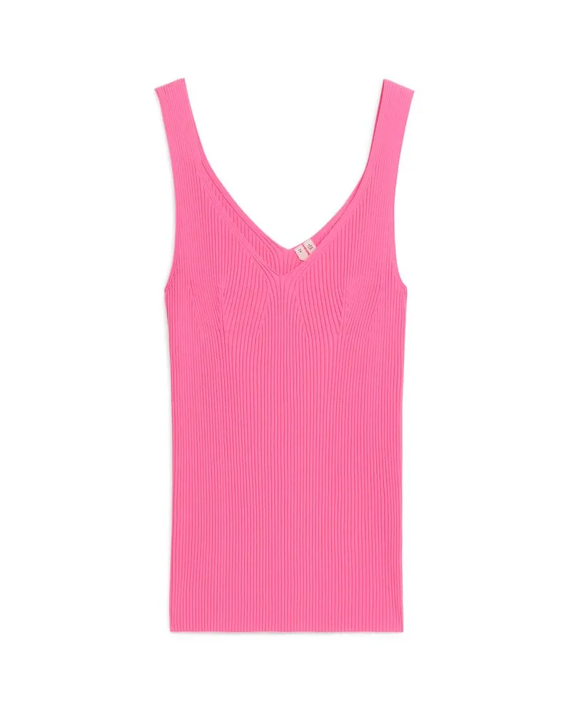Arket Rippstrick-Trägerhemd - Rosa Rosa