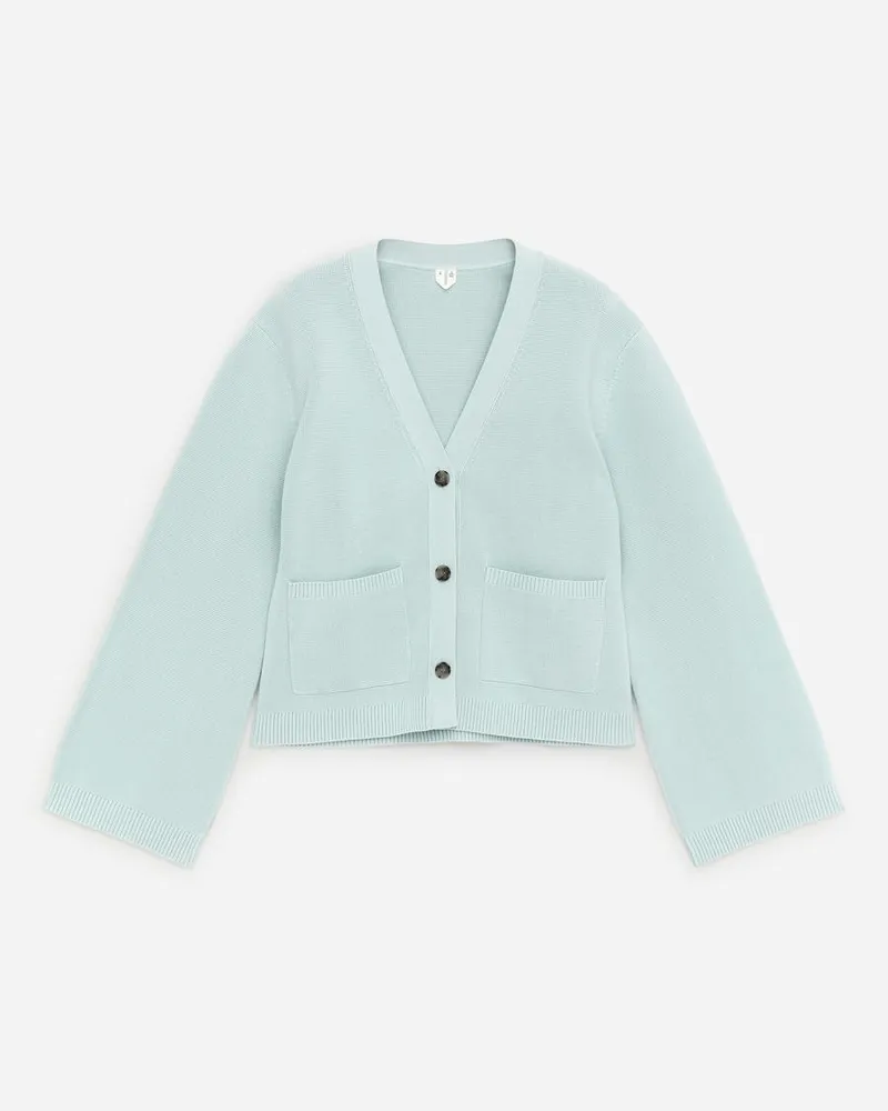 Arket Strickjacke Aus Baumwolle -Türkis Türkis