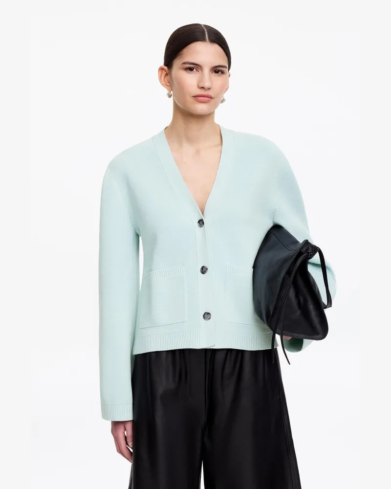 Arket Strickjacke Aus Baumwolle -Türkis Türkis