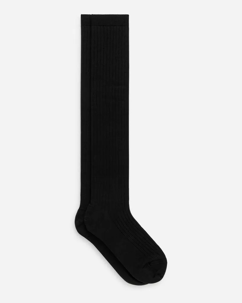 Arket Kniestrümpfe Aus Seidenmischung -Schwarz Schwarz