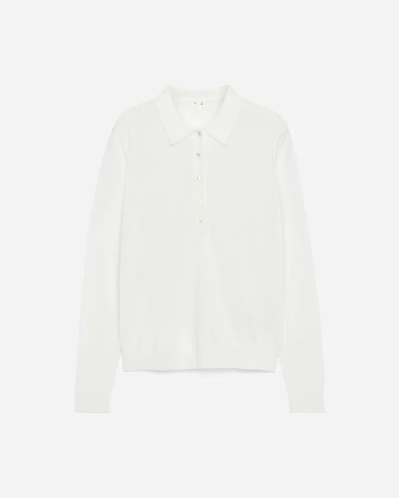 Arket Polostrickhemd -Weiß Weiß