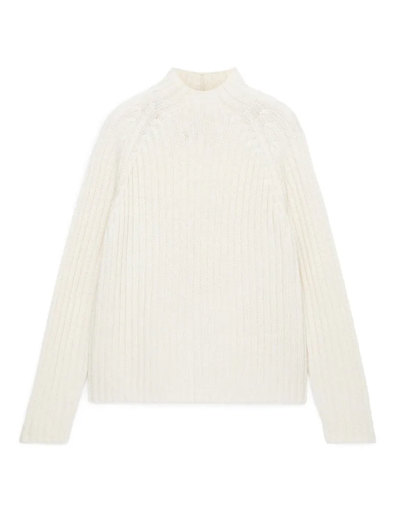 Arket Rippstrickpullover - Weiß Weiß