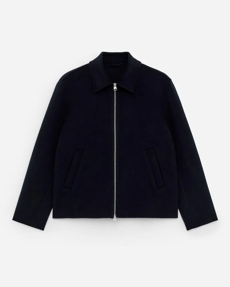 Arket Doubleface-Jacke Aus Wollmischung - Blau Dunkelblau