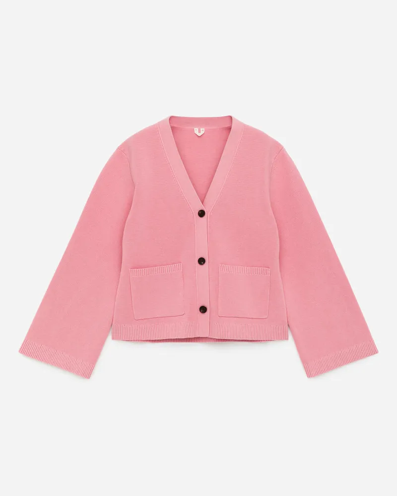 Arket Strickjacke Aus Baumwolle - Rosa Rosa